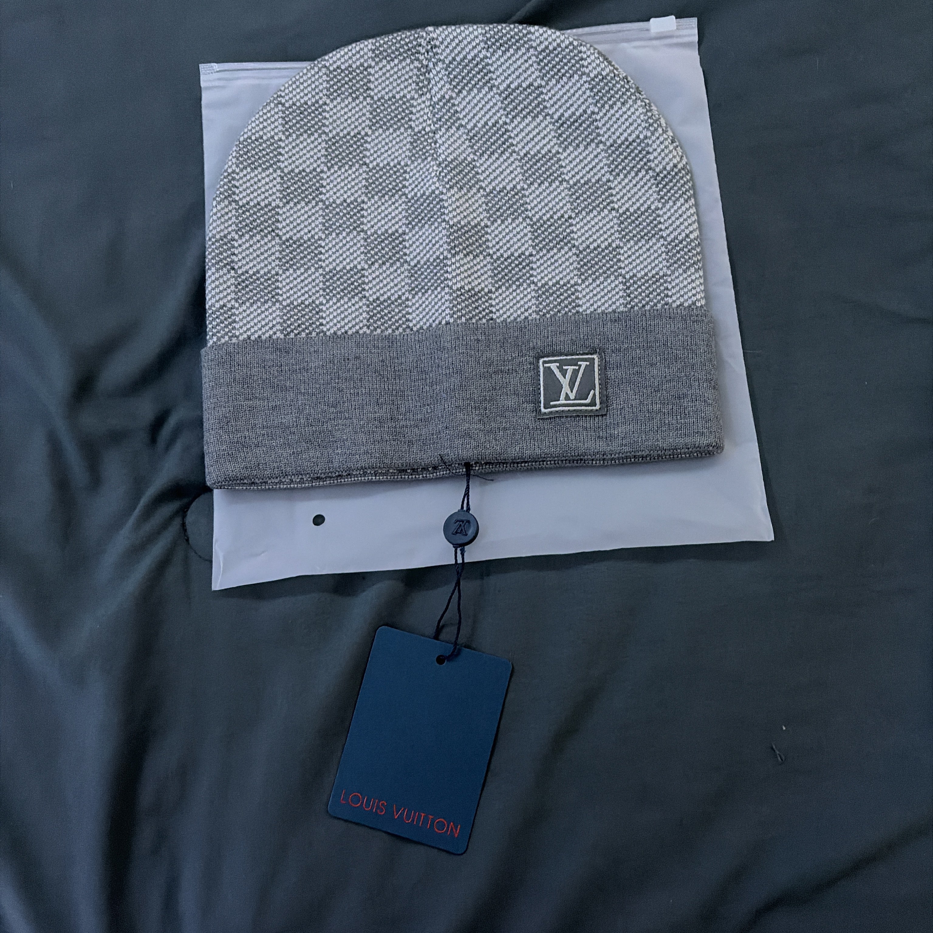 LV Monogram inspired beanies