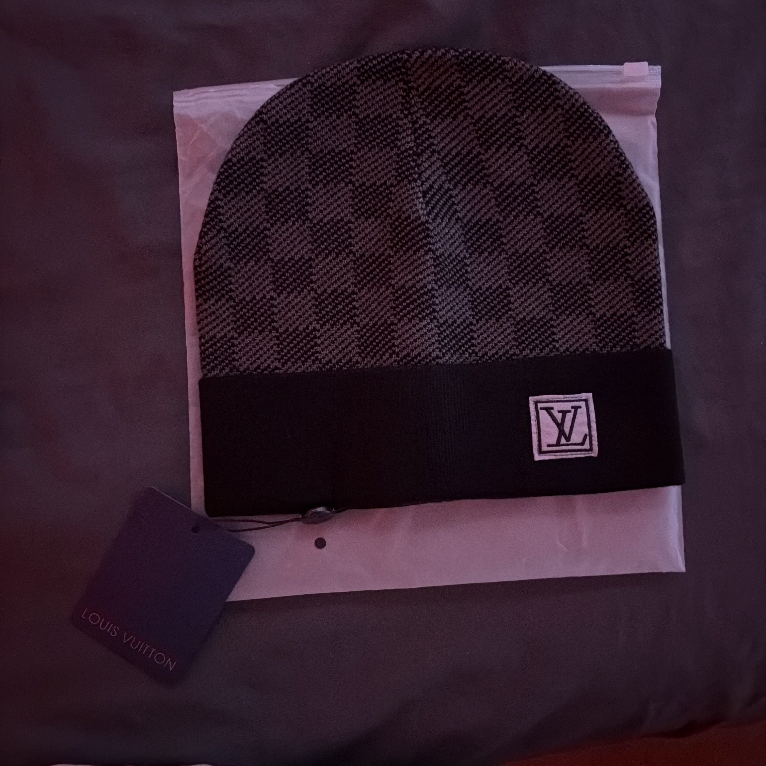 LV Monogram inspired beanies